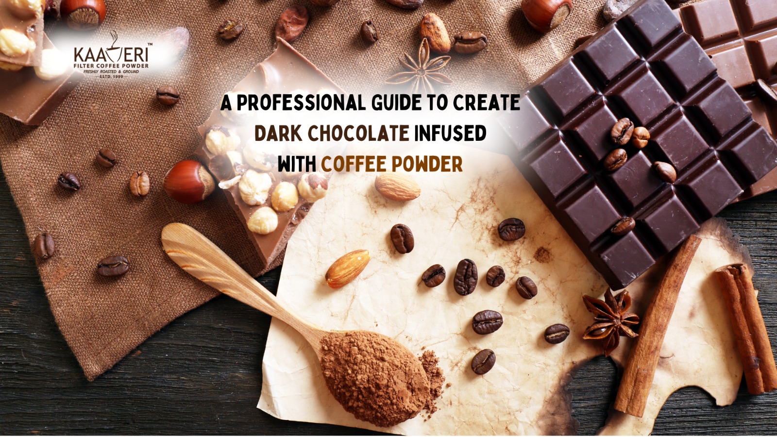 Dark chocolate with coffee powder
